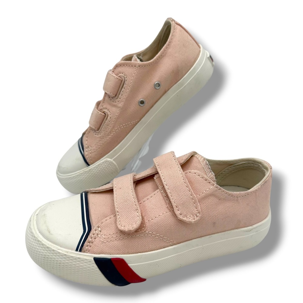 Pro-Keds Royal Lo Kids Pink Canvas Low Top Hook Loop Sneakers Size 10